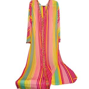 Majorelle Getaway Caftan Mini in Sherbert Cover Up XL Plus Size Gorgeous Sheer